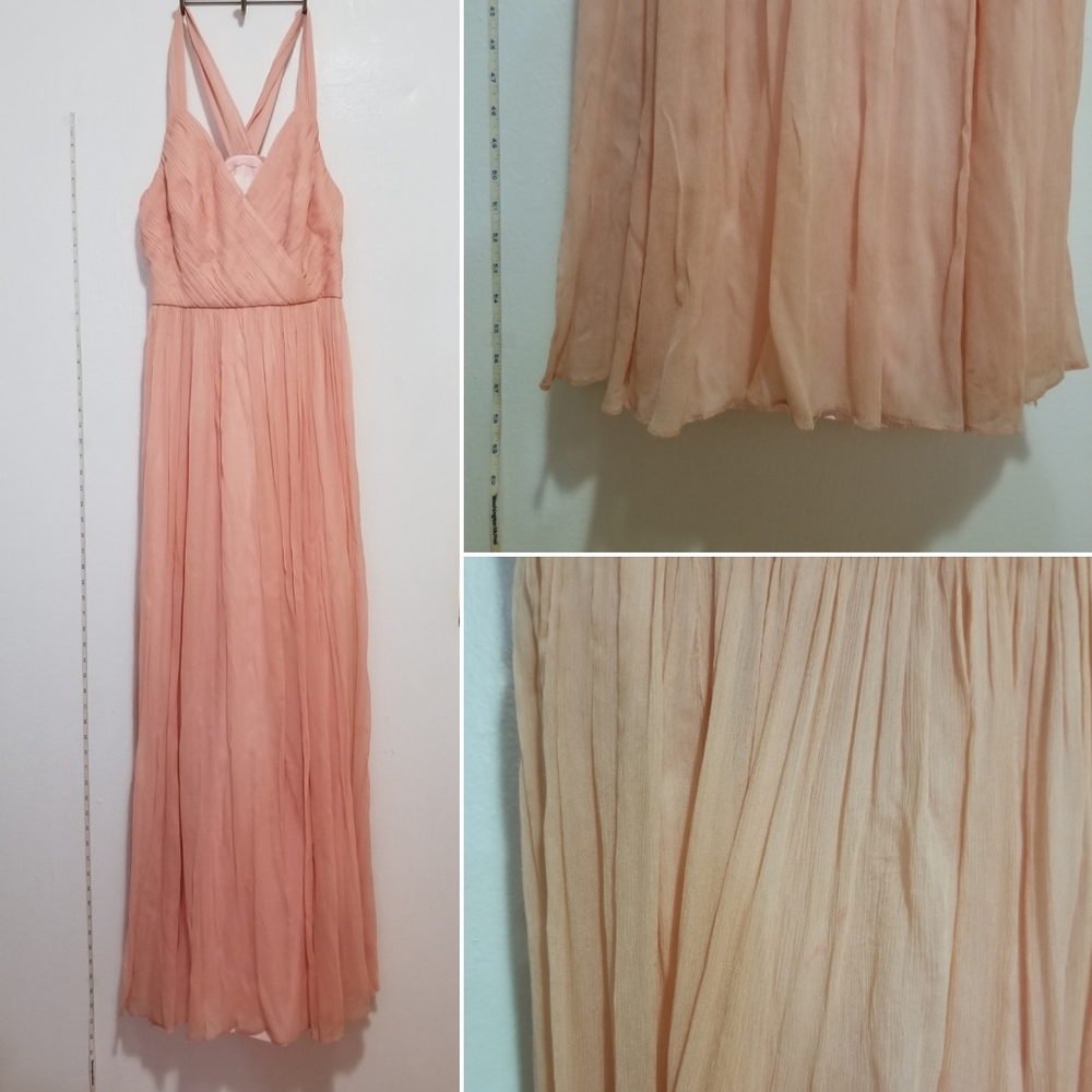 J crew Anabel gown dress silk chiffon pink